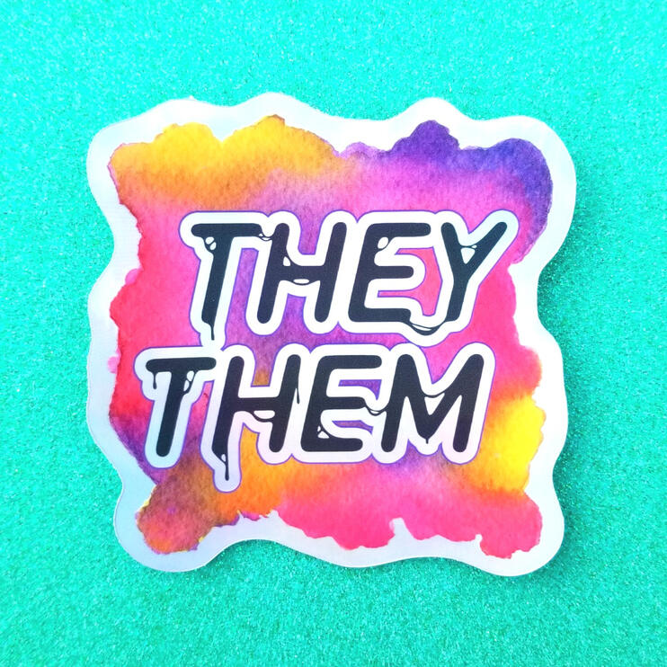 They/Them Holo Sticker